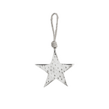 Suspension de Noël Étoile Métal 10 cm argenté en fer