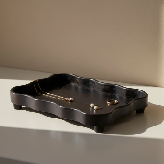 Plateau ondulé en bois Sia Deco