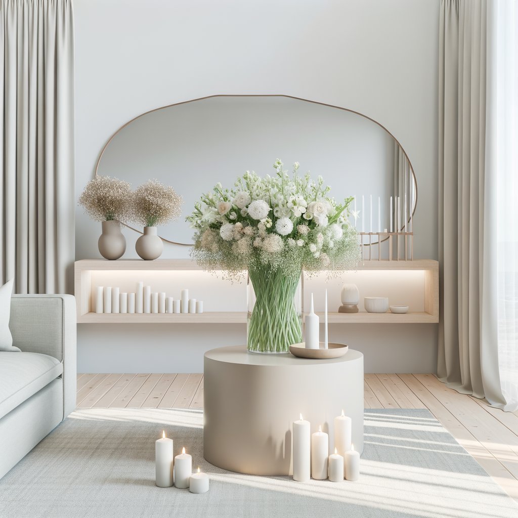 Décoration Intérieure Réinventée : Nouveaux Arrangements Floraux et Bougies Non Parfumées pour un Chez-Soi Apaisant