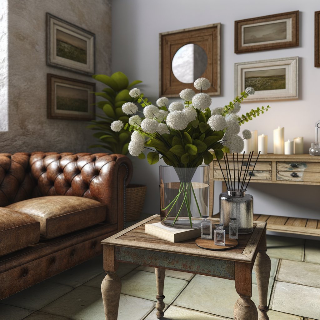 Évasion Intemporelle: Redécouvrez le Charme des Arrangements Floraux Artificiels et Mobilier Authentique