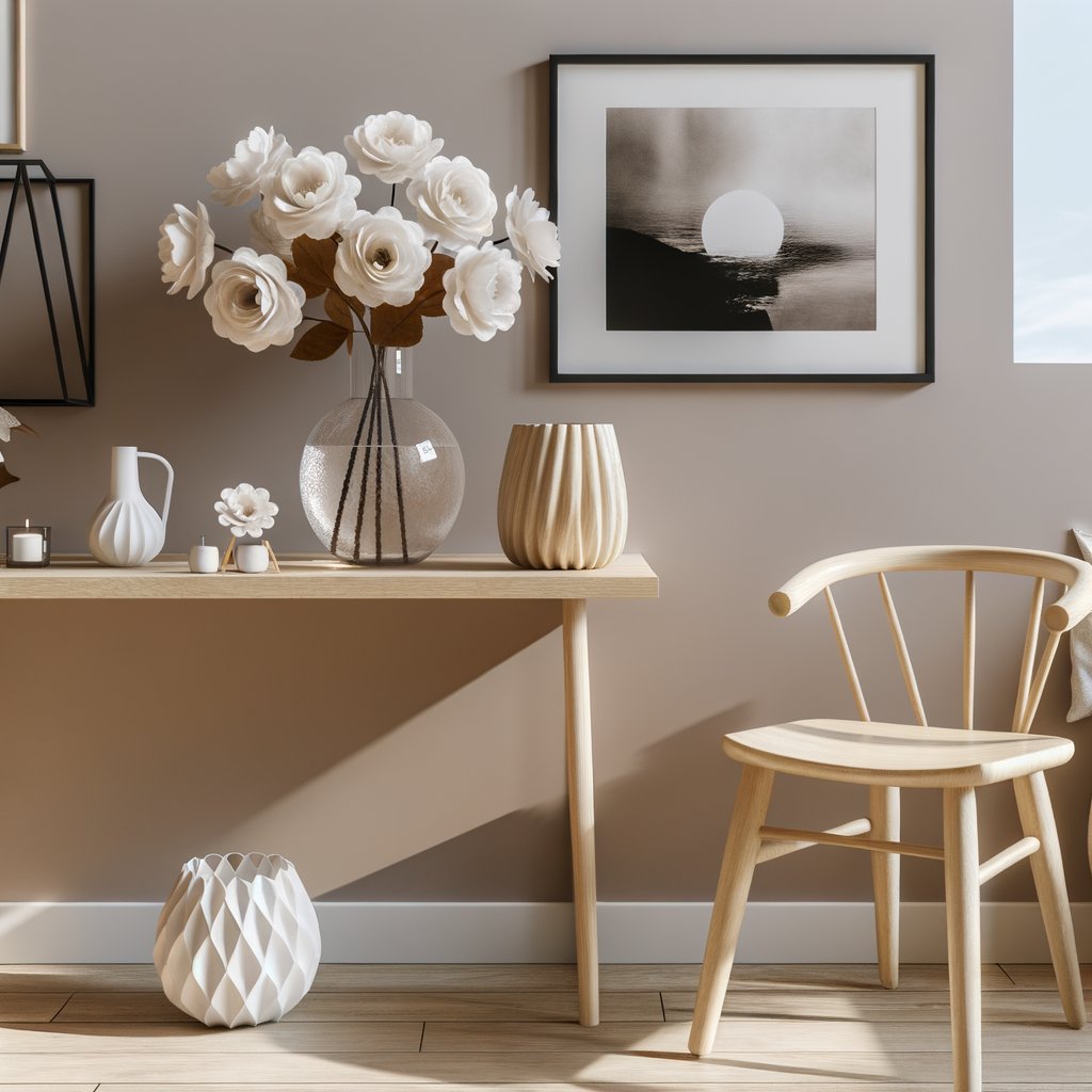 Éveil des Émotions: Redéfinissez votre Espace avec l'Art des Fleurs Blanches et Accents Décoratifs Uniques