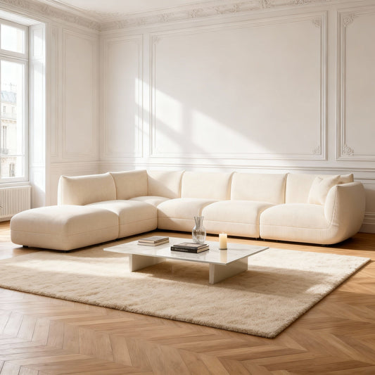 Canapé modulable Nooma Sia crème velours