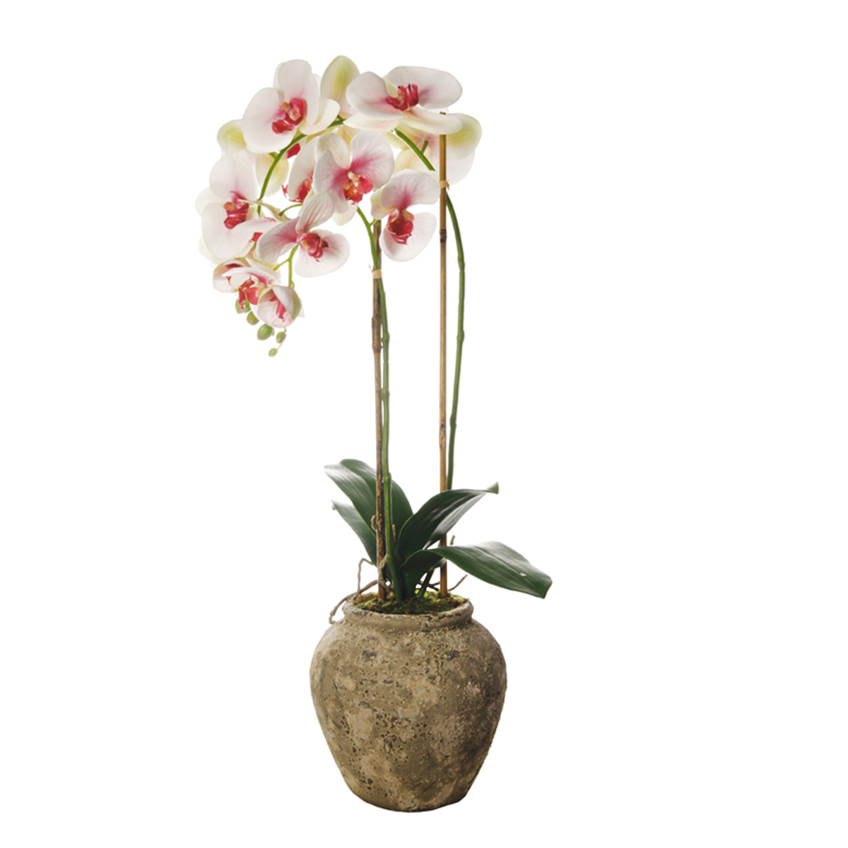 Orquídea artificial en maceta de barro H71