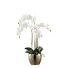 Composizione di orchidee artificiali con vaso dorato di grande formato