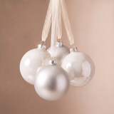 Coffret de 4 boules de Noël Blanc