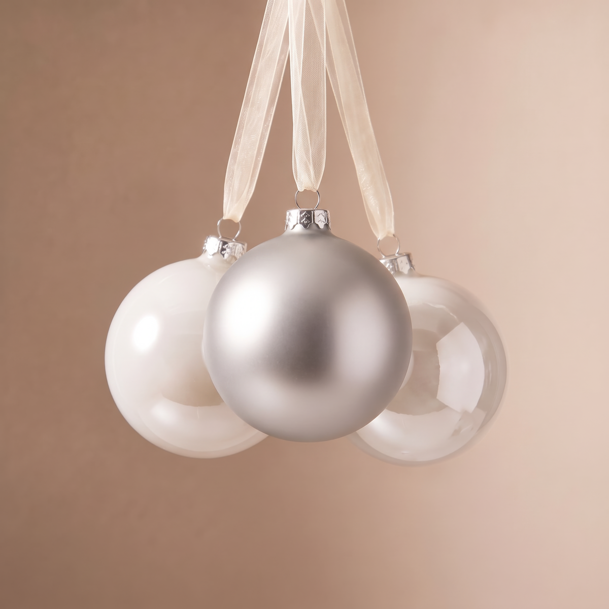 Coffret de 12 boules de Noël Blanc