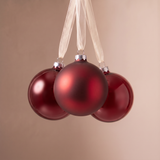 Coffret de 12 boules de Noël Rouge