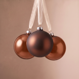 Coffret de 12 boules de Noël Marron