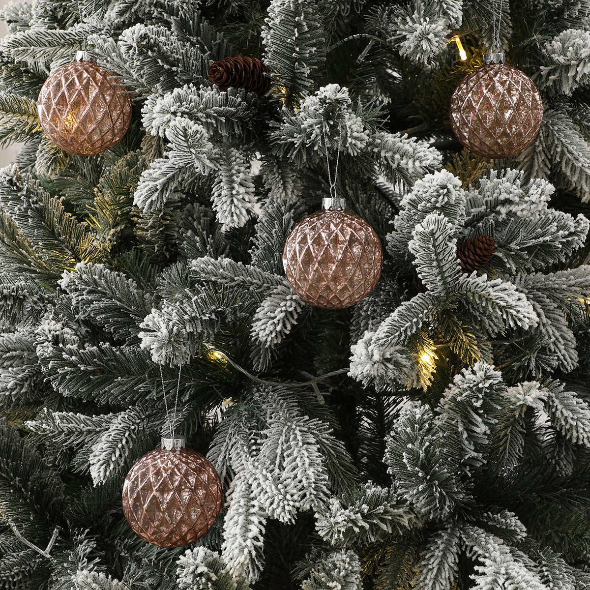 Coffret de 4 boules de Noël pailletées