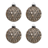 Set of 4 glittery Christmas balls