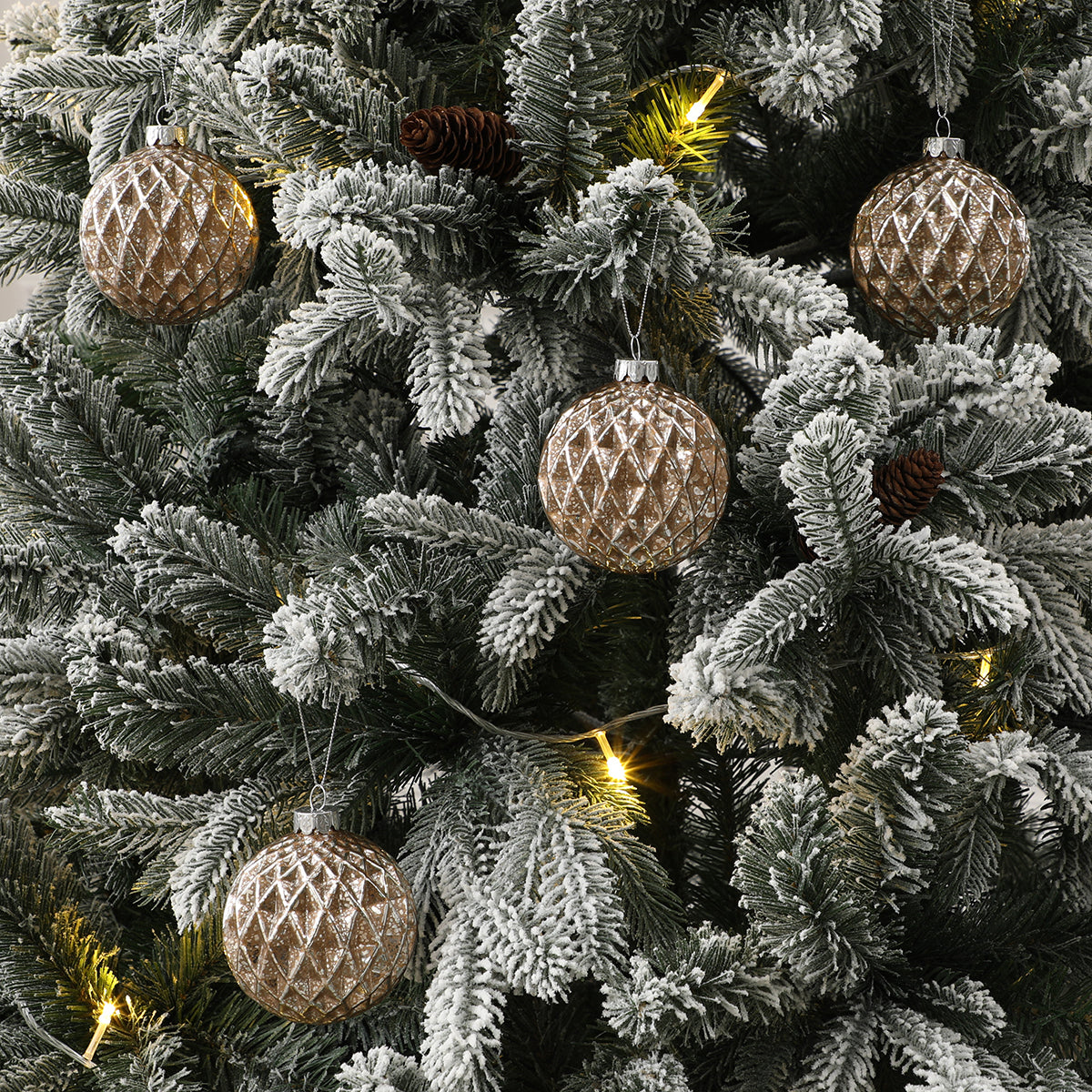 Coffret de 4 boules de Noël pailletées