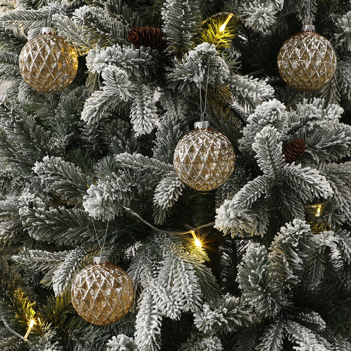 Caja de 4 bolas navideñas brillantes