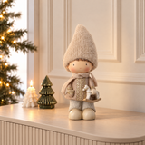 Figurine de Noël Garçon Play 25 cm gris, décoration de Noël à poser, photo d'ambiance, Sia Deco