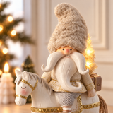 Figurine Père Noël Play avec LED 26 cm gris, décoration de Noël à poser, focus produit, Sia Deco
