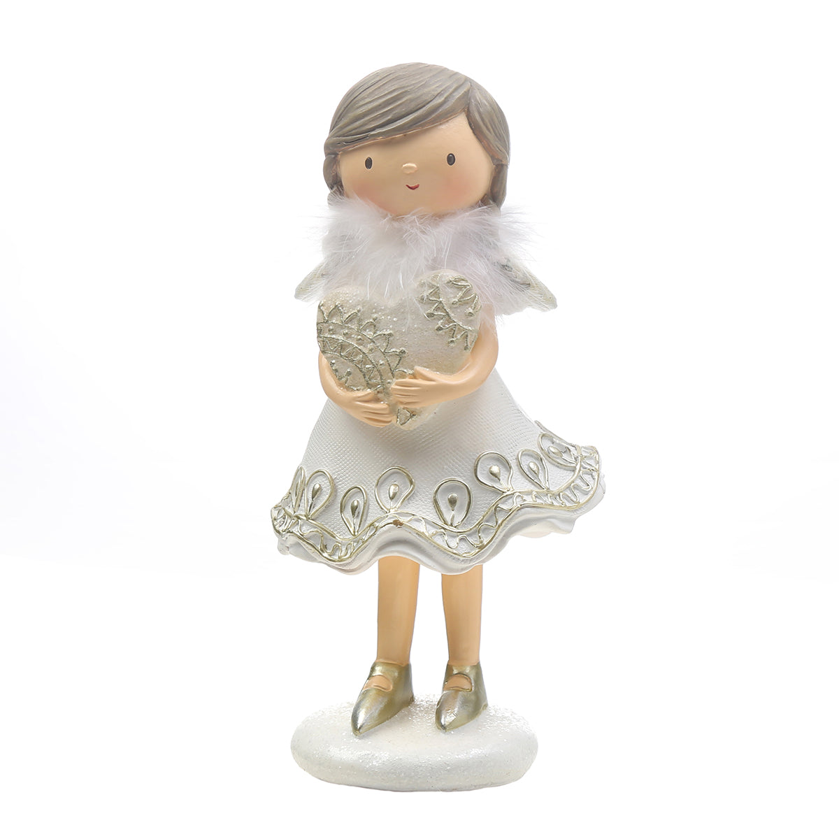 Figurine de Noël Fillette avec coeur Angel