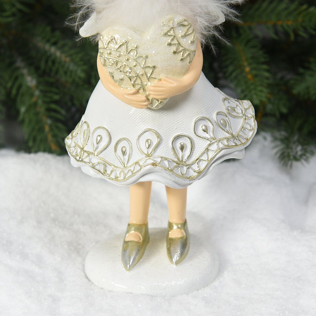 Figurine de Noël Fillette avec coeur Angel