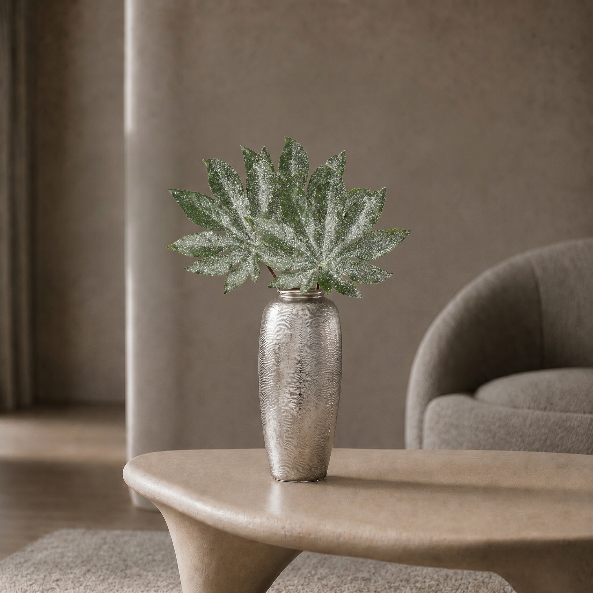 Feuille Aralia Pailletée 60 cm