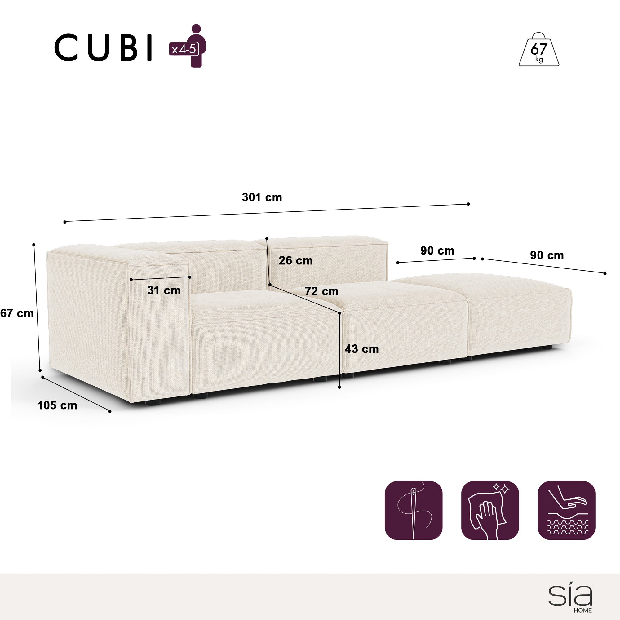 Canapé modulable CUBI