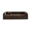 Canapé 3 places Haussmann en velours texturé, coloris brun expresso, hauteur 68 cm, packshot fond blanc, Sia Deco