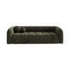 Canapé 3 places Haussmann en velours texturé, coloris vert vintage, hauteur 68 cm, packshot fond blanc, Sia Deco