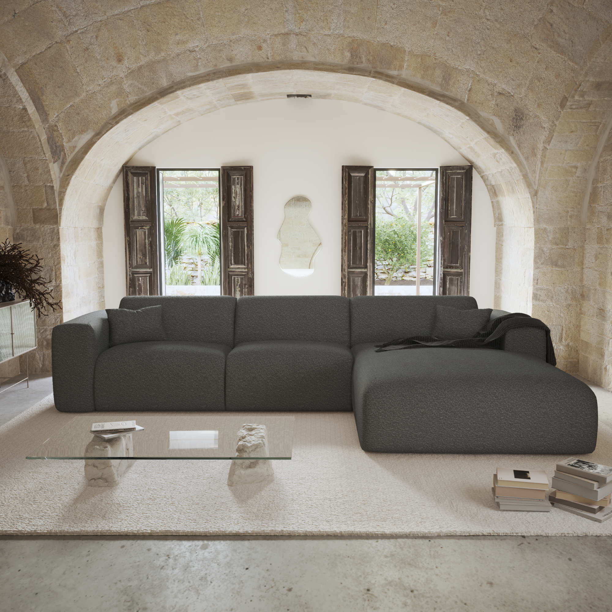 Myra Right Corner Convertible Sofa