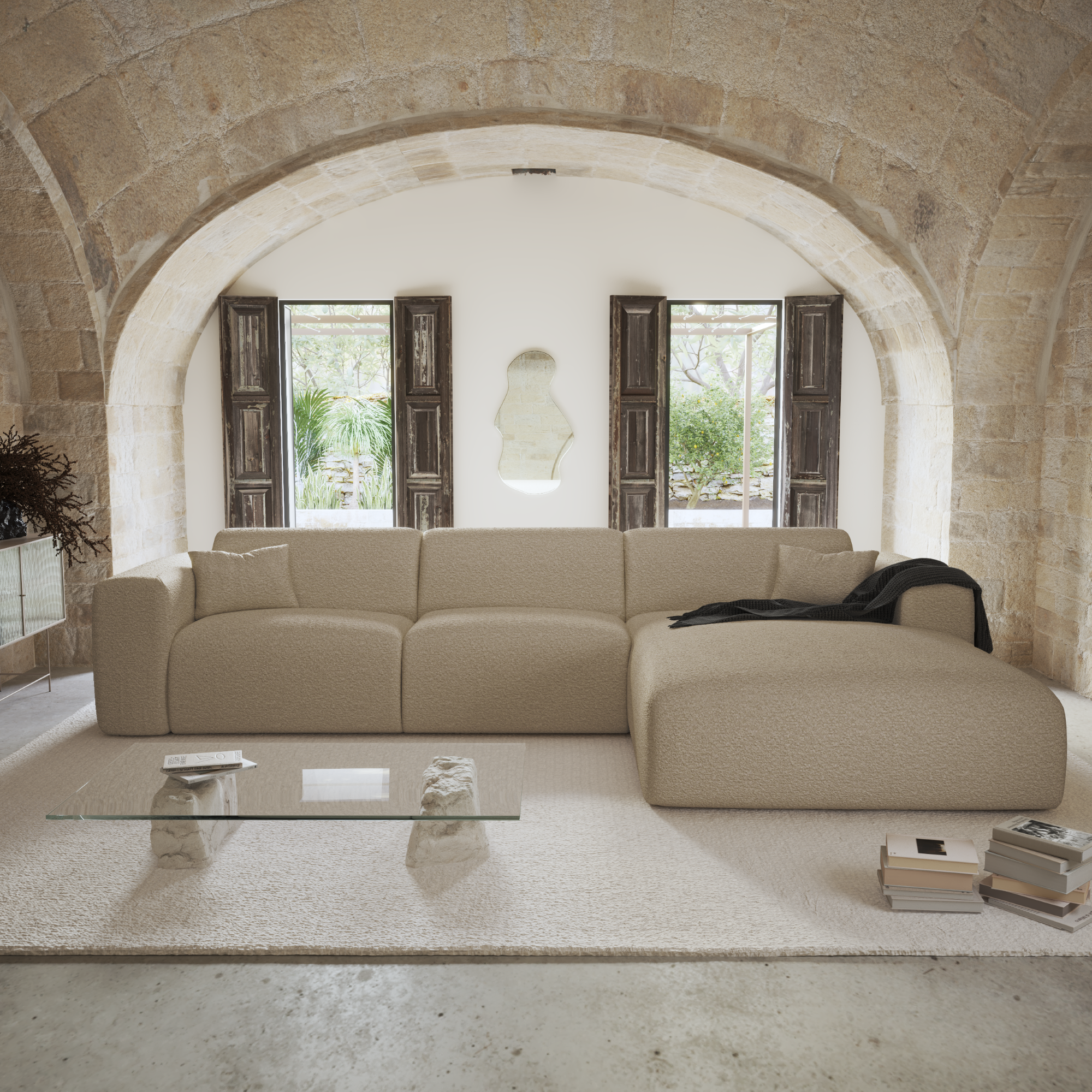 Myra Right Corner Convertible Sofa