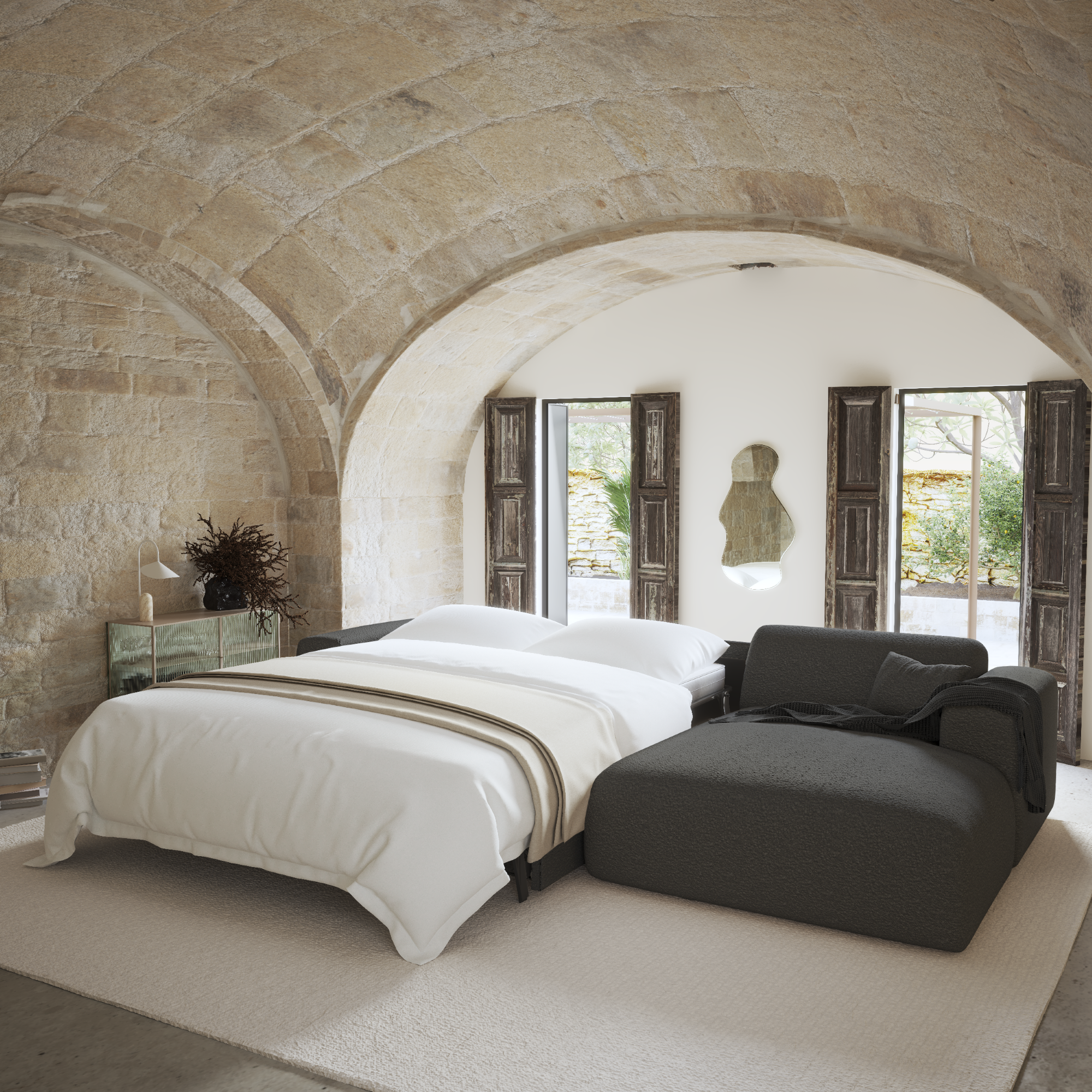 Divano trasformabile angolare sinistro Myra