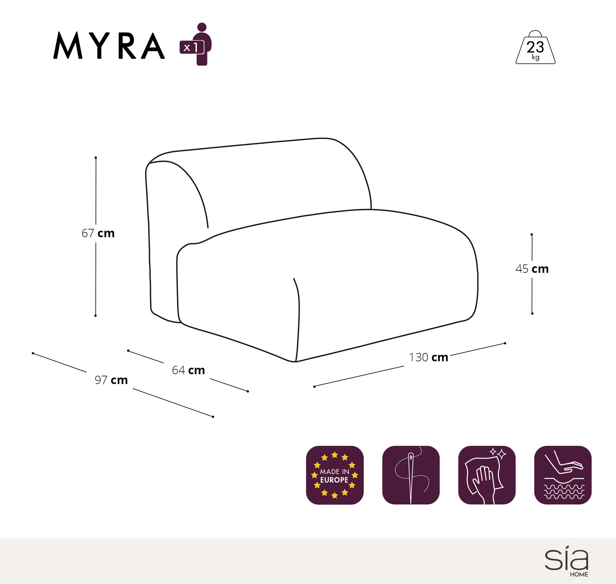 Fauteuil Myra Sans Accoudoirs