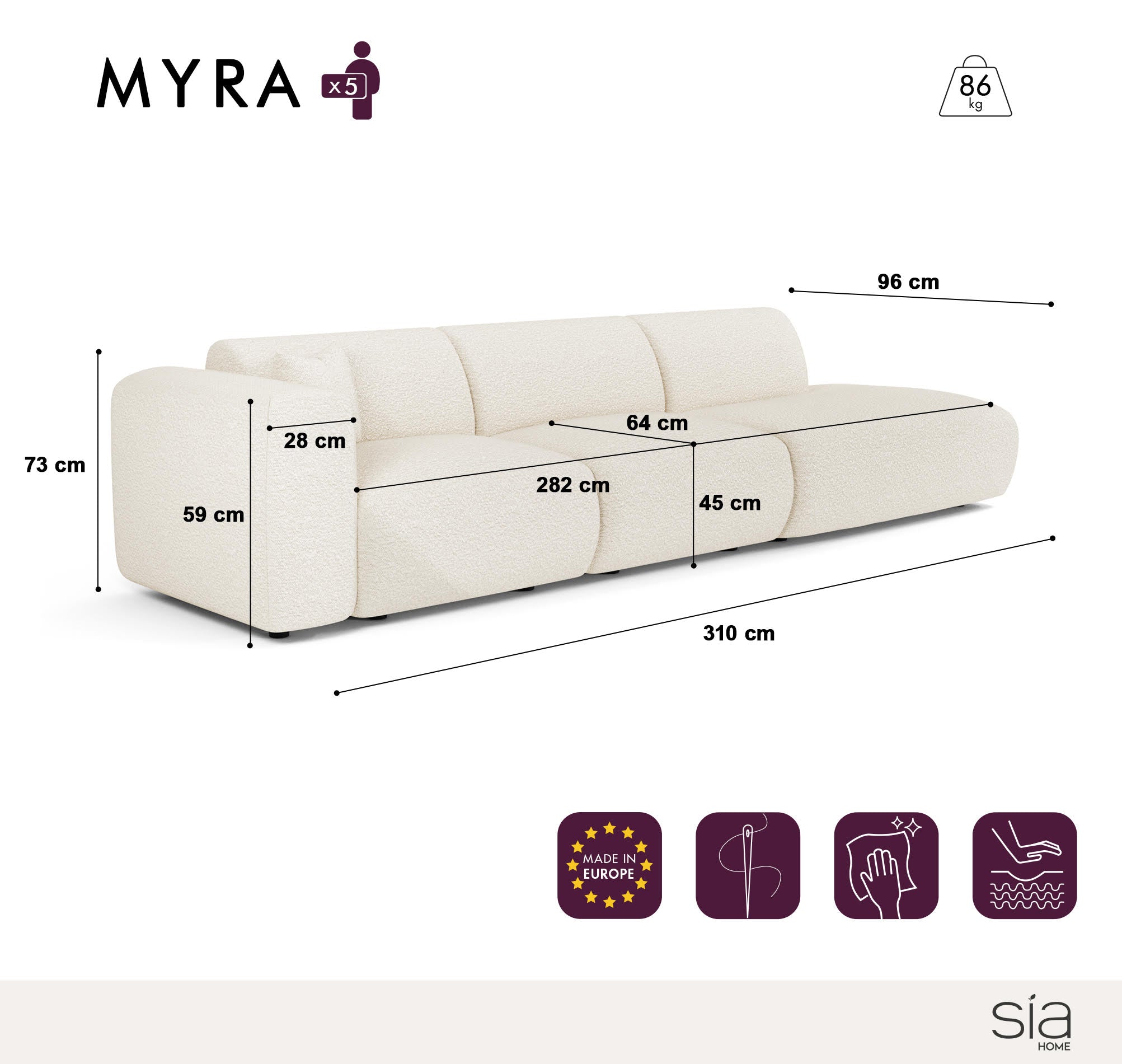 Canapé Gauche Myra