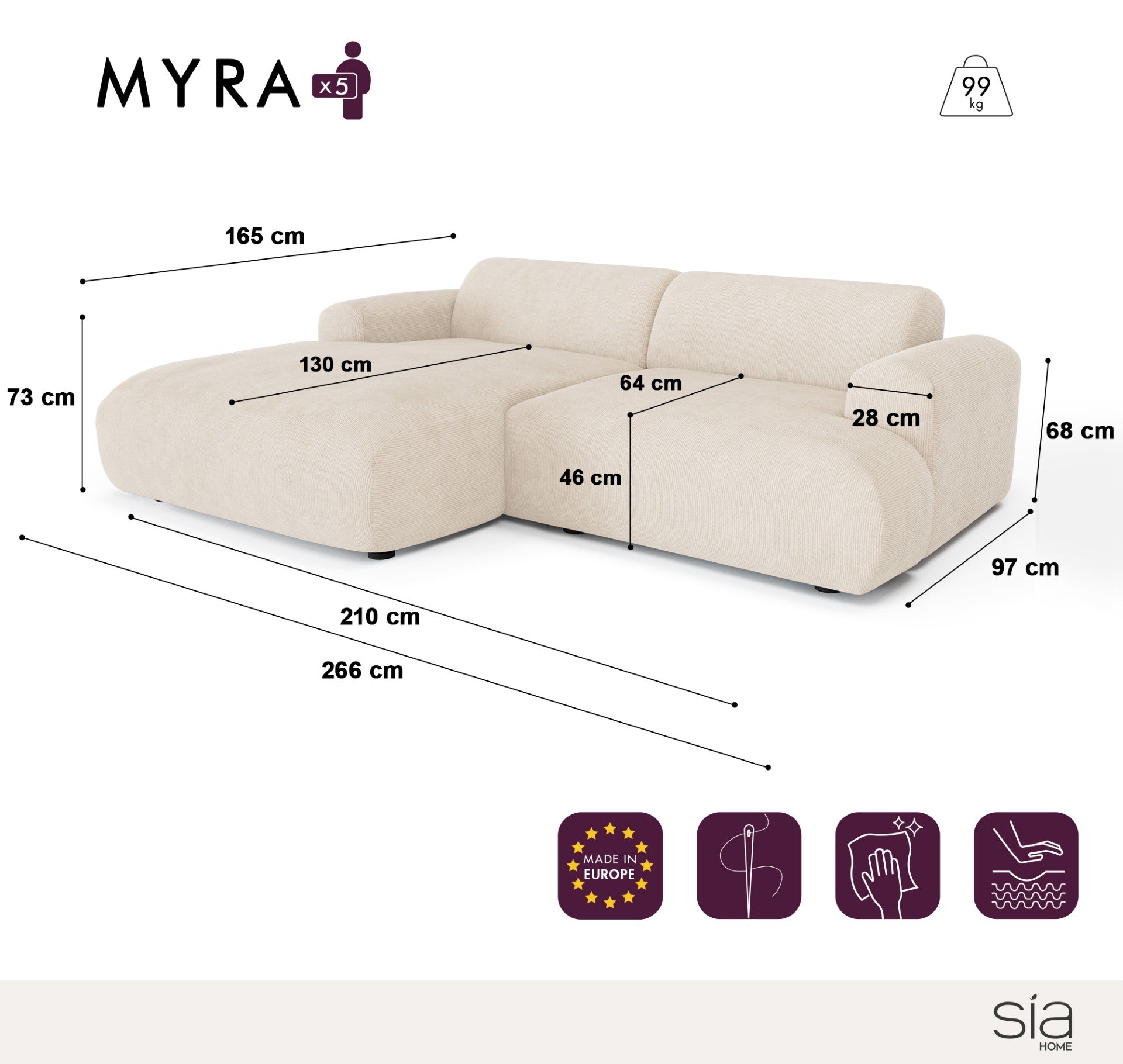 Canapé Angle Gauche Myra