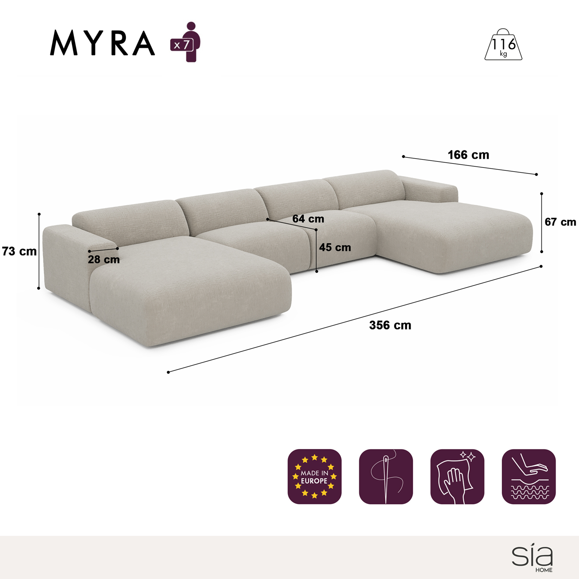 Divano panoramico Myra