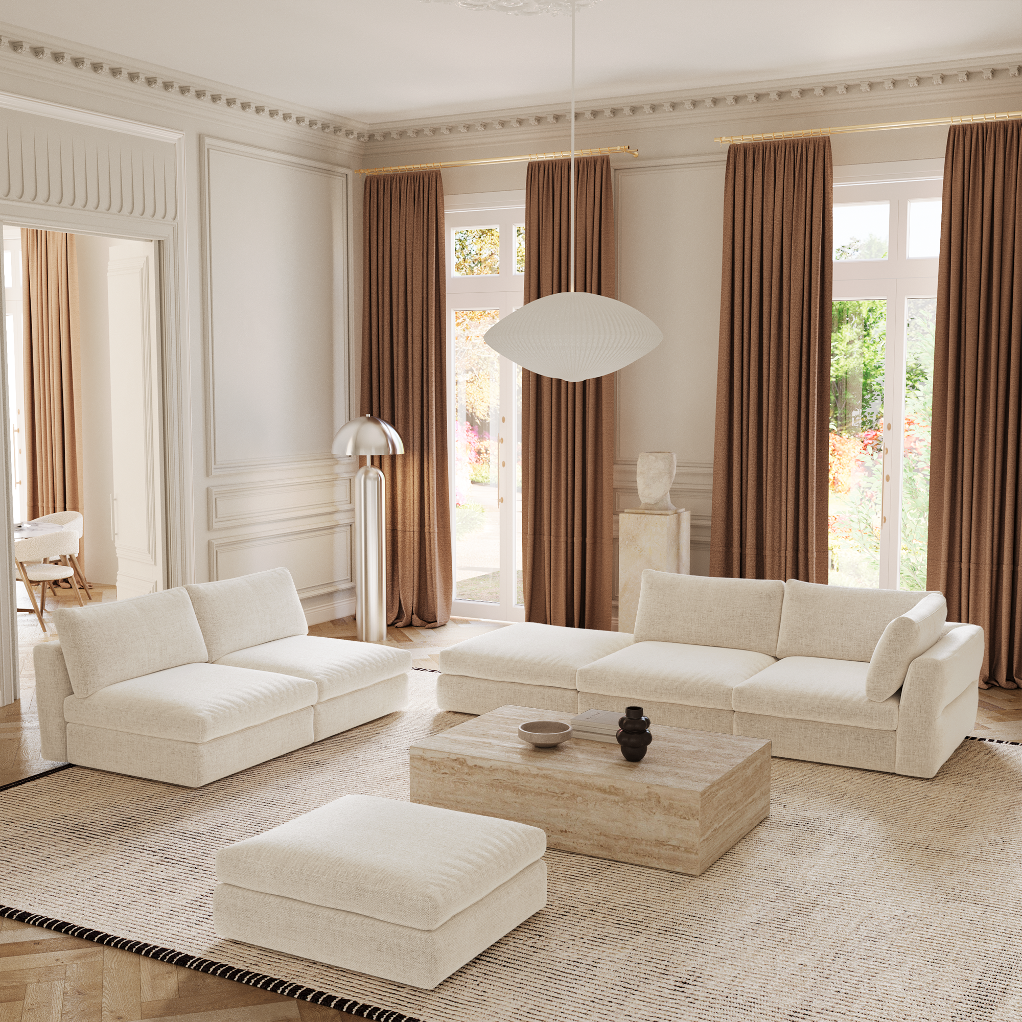 Canapé modulable 4-5 places droit Nest