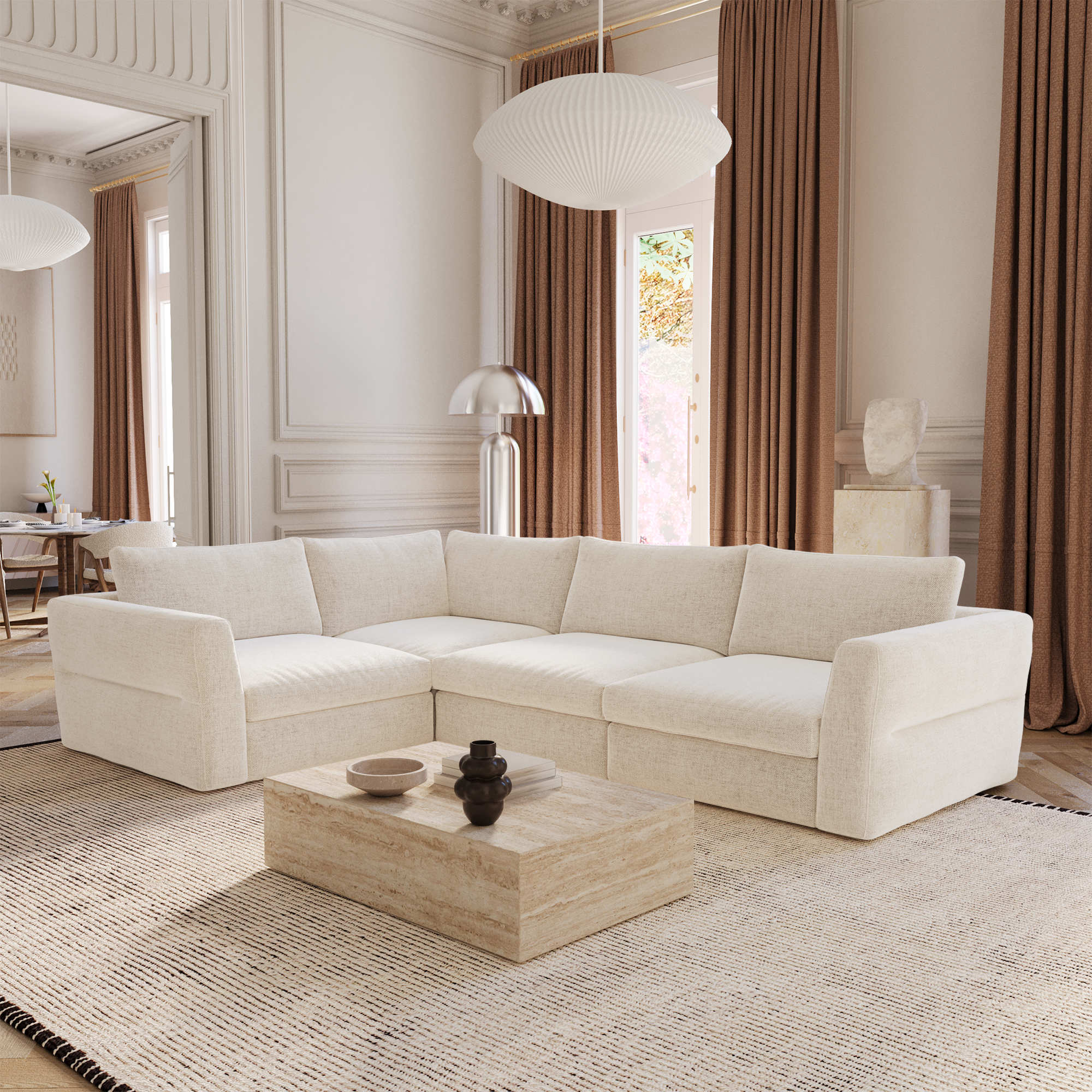 Canapé d'angle gauche modulable 5-6 places Nest