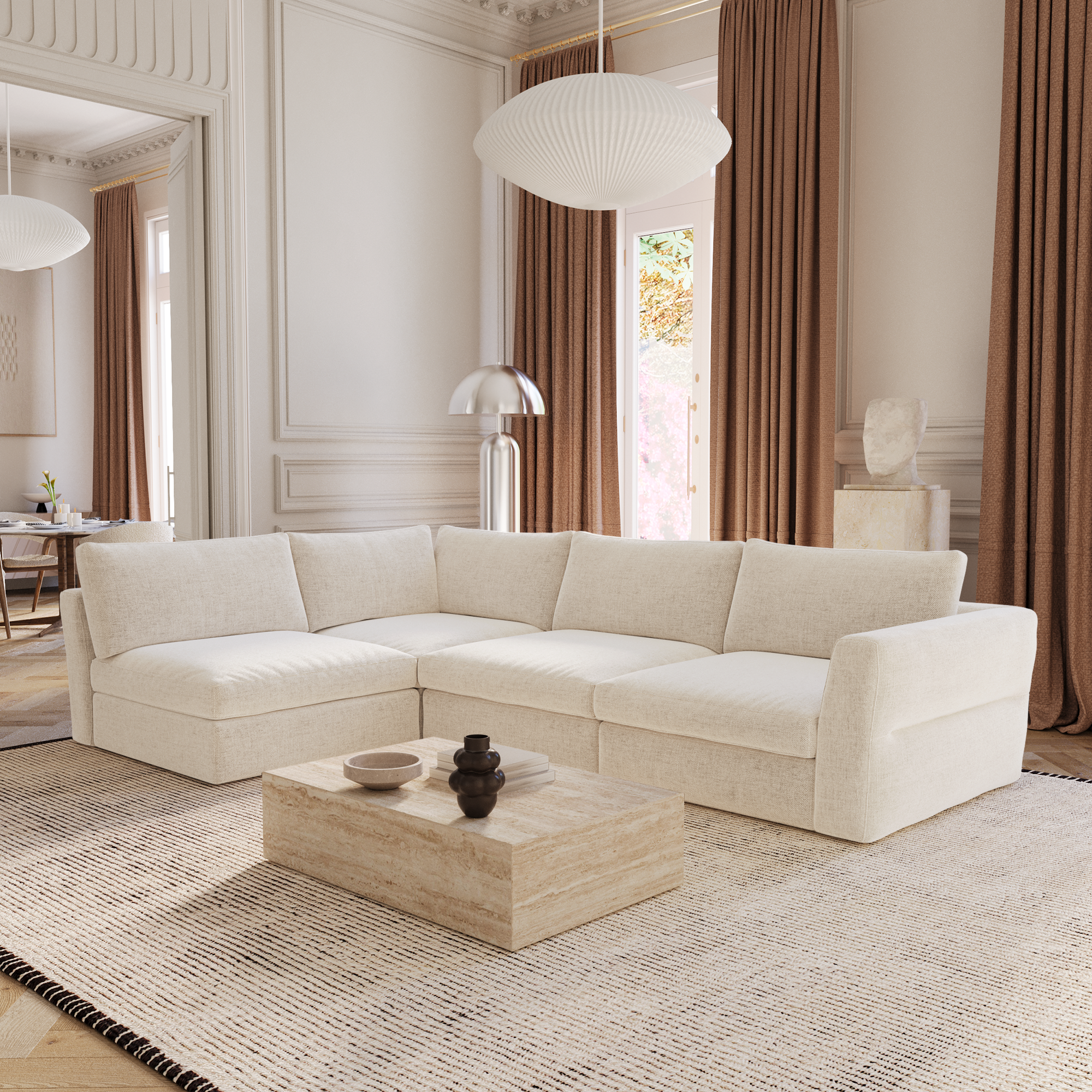 Canapé d'angle gauche modulable 5-6 places Nest