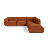 Canapé grand angle droit modulable 7 places NOOMA terracotta