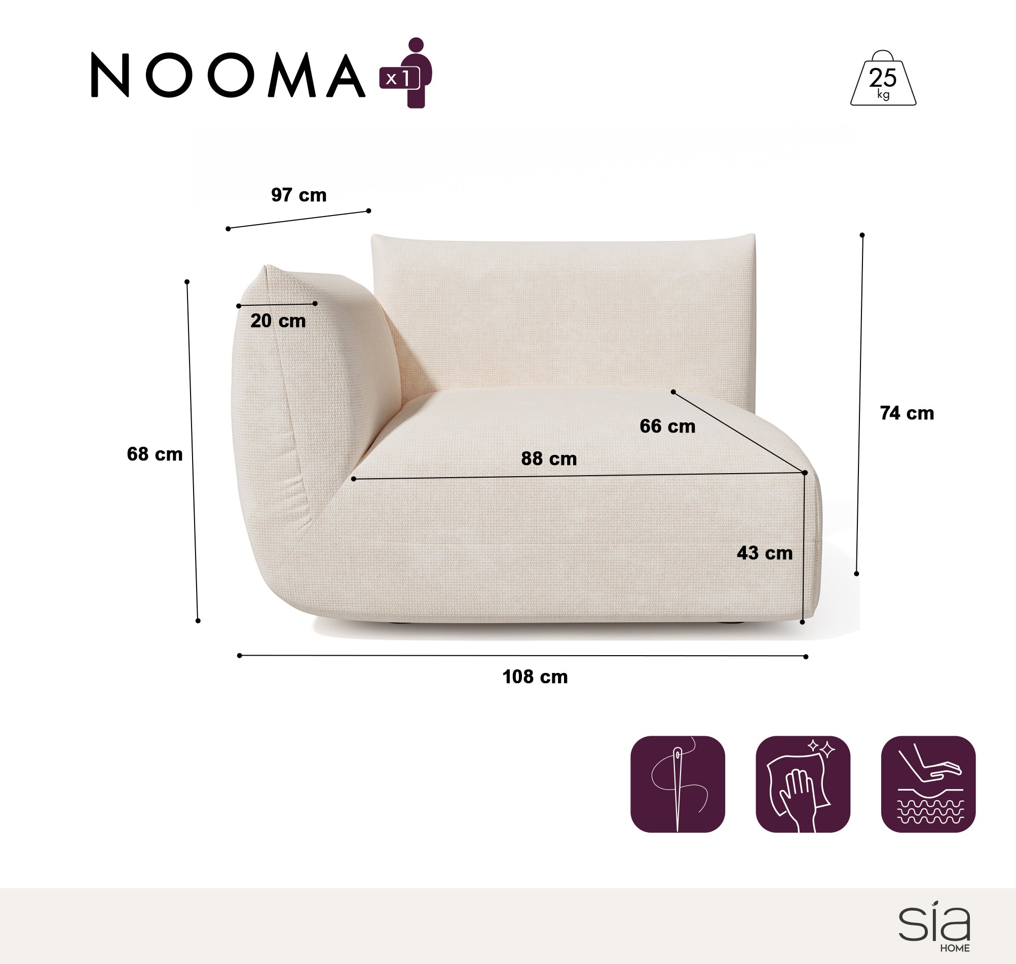 Module d'angle gauche Nooma