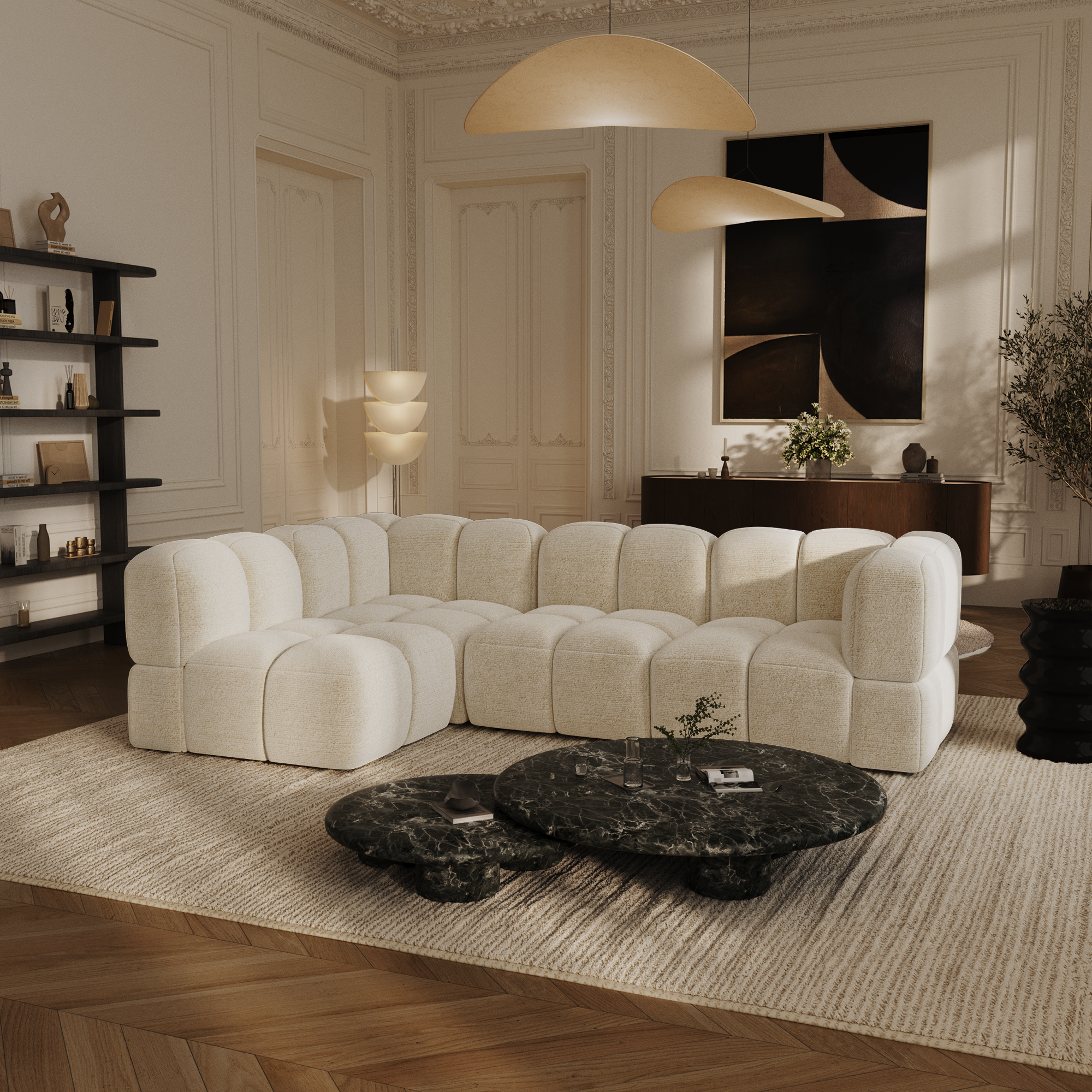 Canapé d'angle gauche modulable NUBI