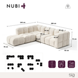 Canapé grand angle gauche modulable NUBI