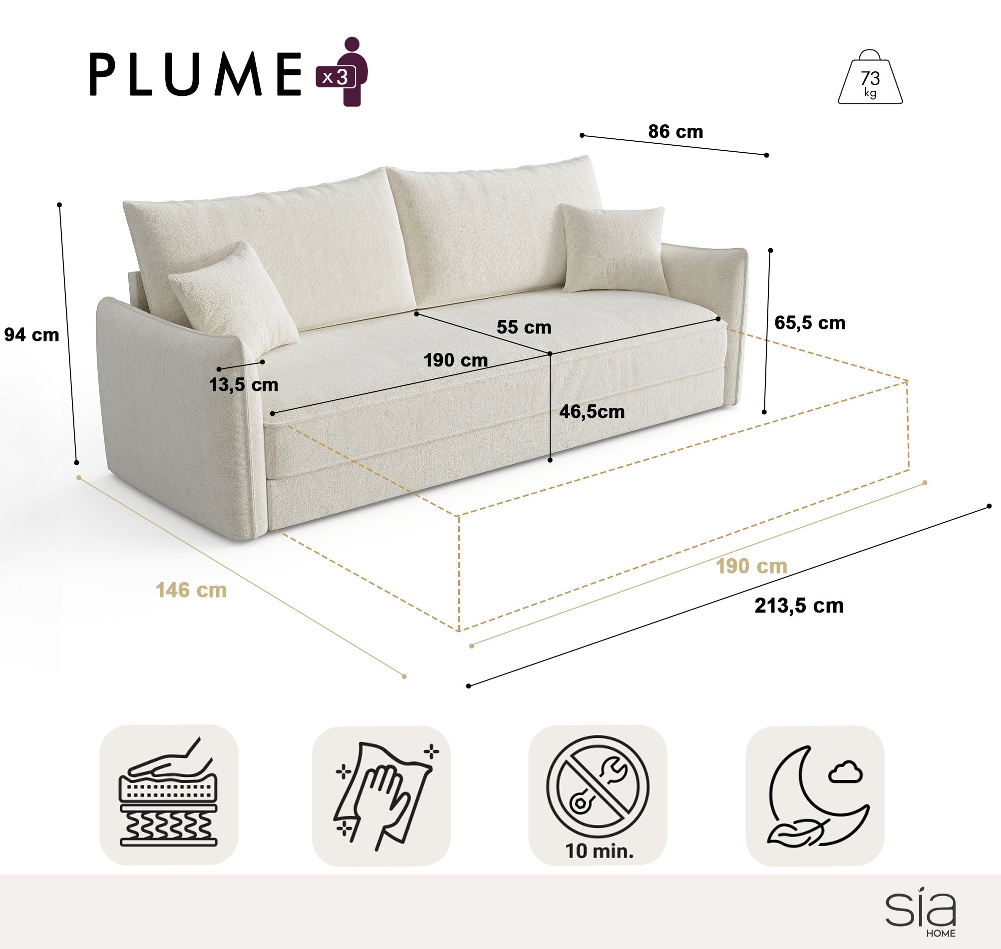Canapé Convertible Plume