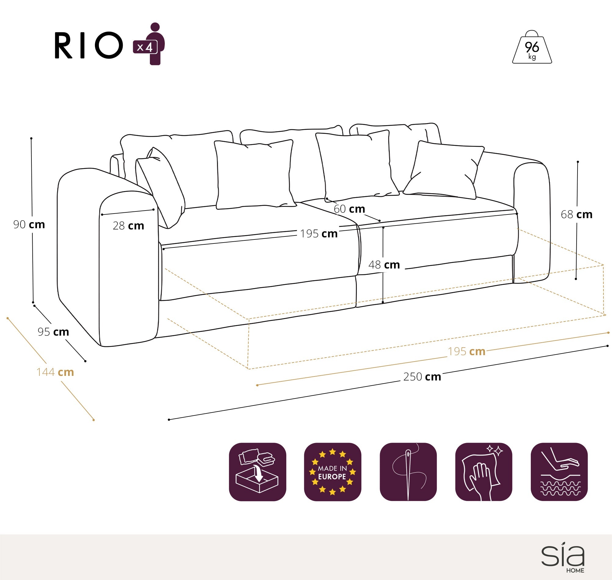 Canapé convertible avec coffre RIO