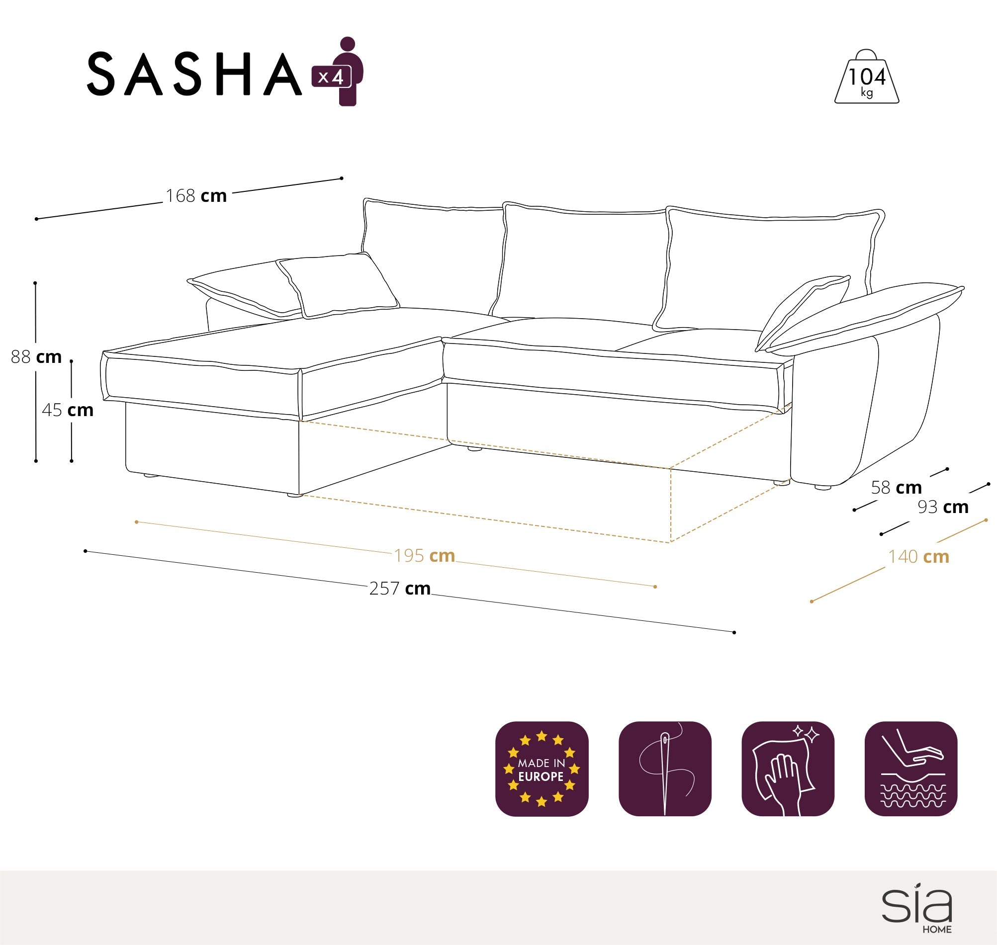 Sasha Left Corner Sofa Bed