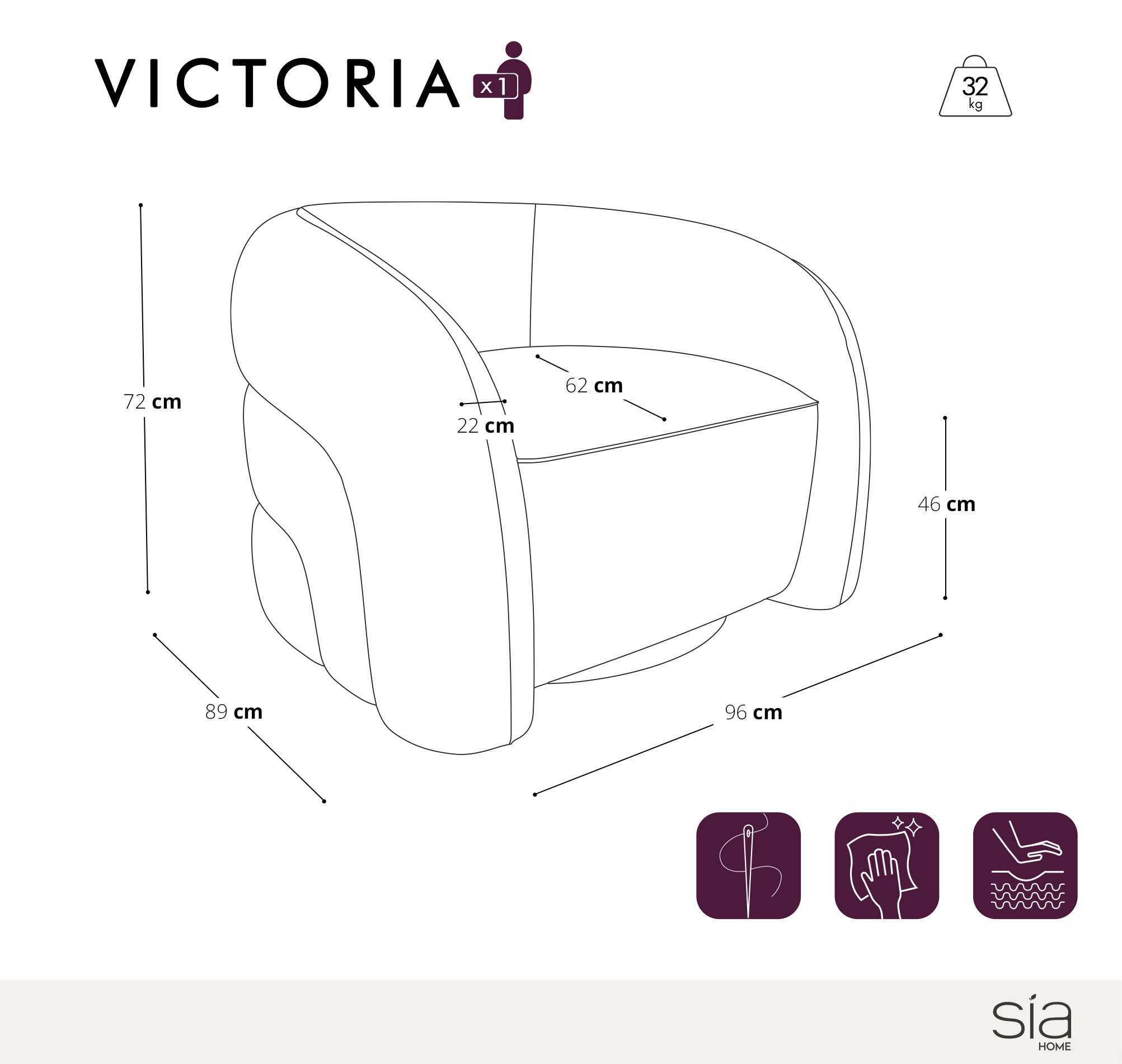 Fauteuil pivotant Victoria
