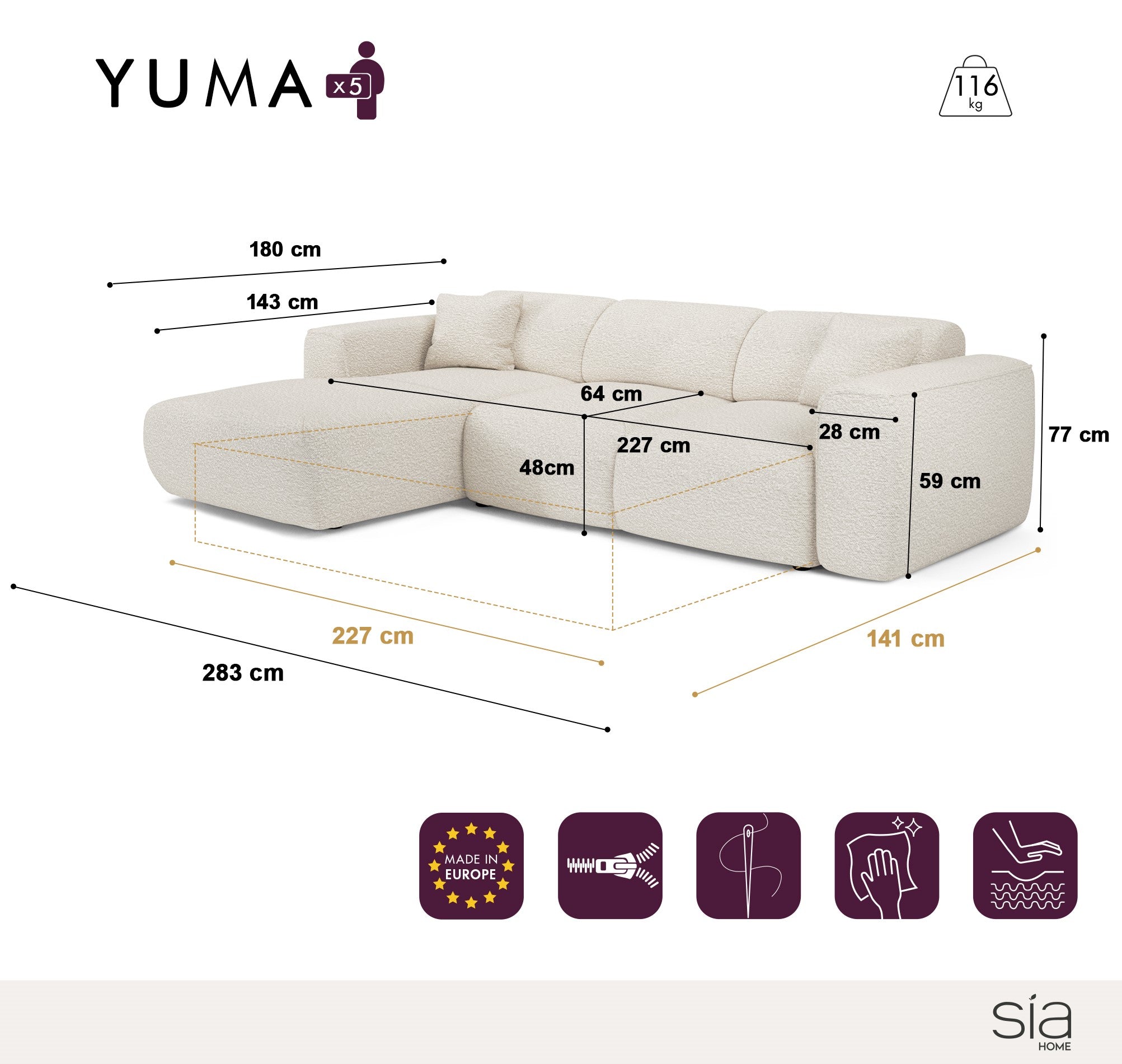 Canapé Convertible Angle Gauche Yuma