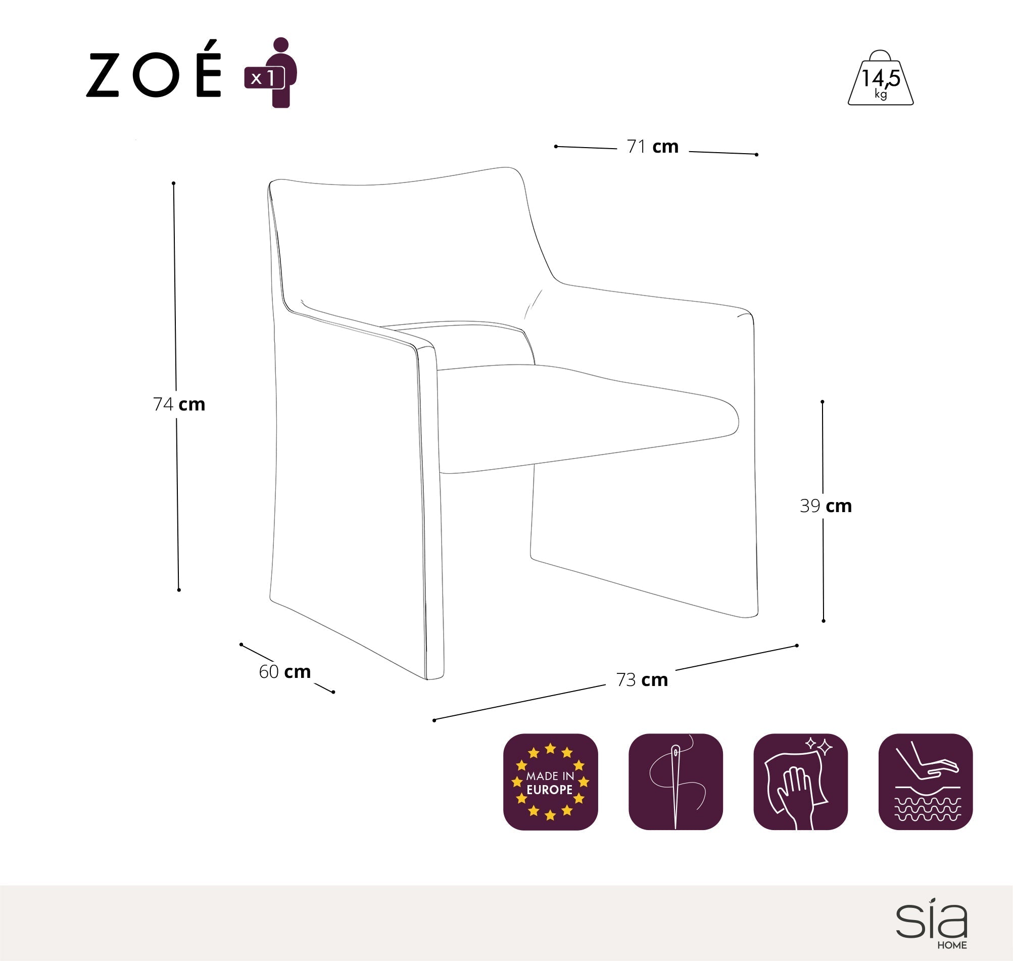 Chaise Zoe