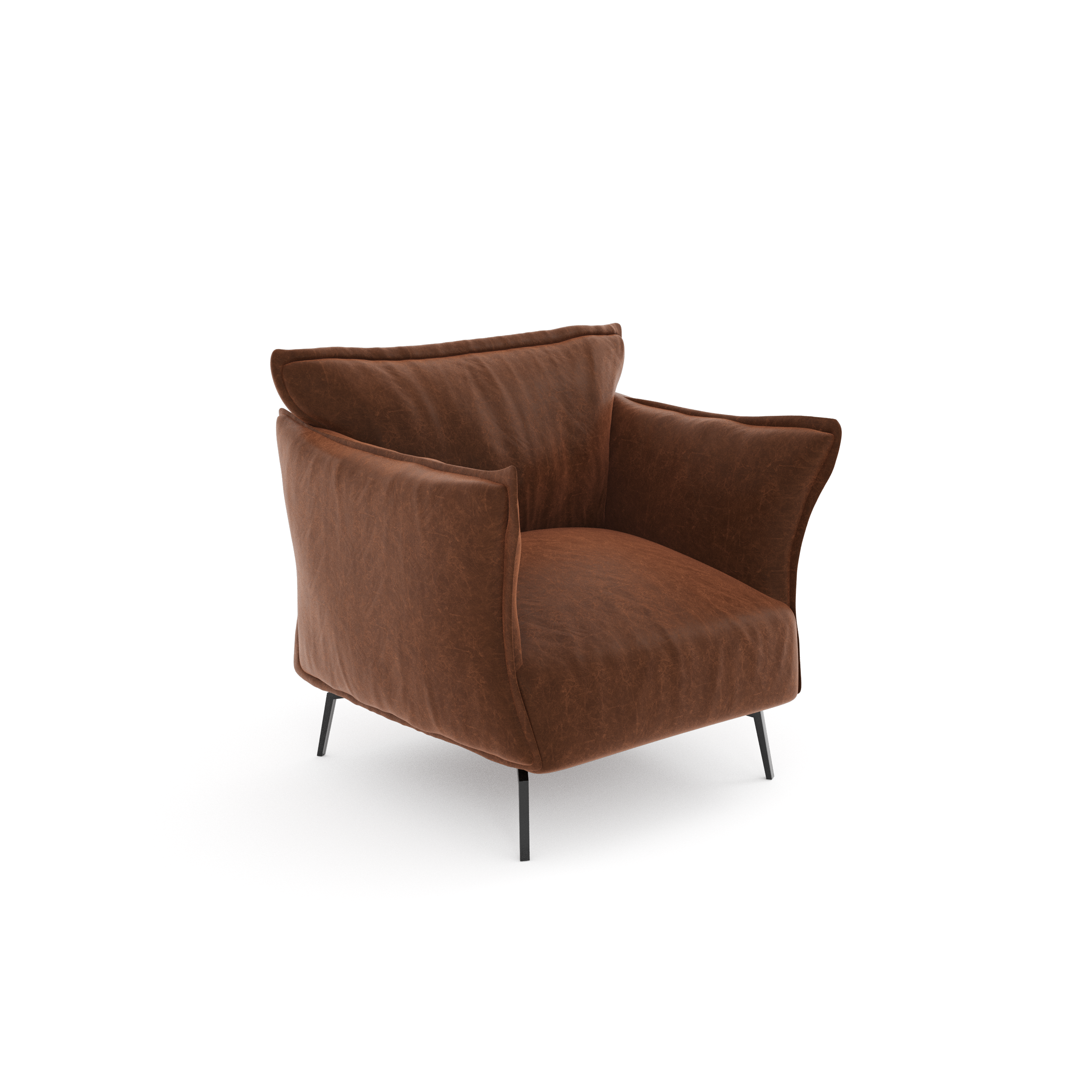 Fauteuil LENNY Tissu effet cuir vintage