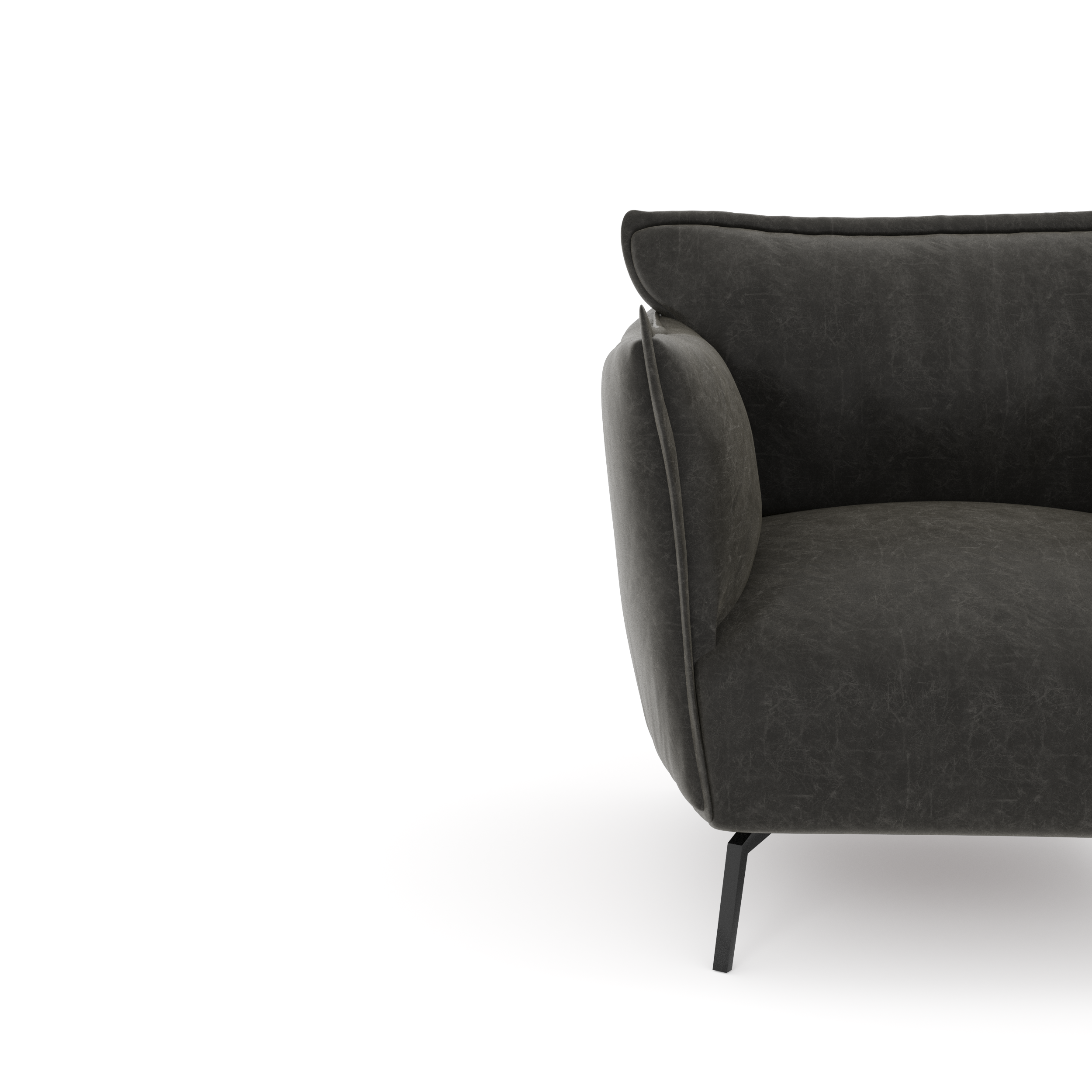 Fauteuil LENNY Tissu effet cuir vintage