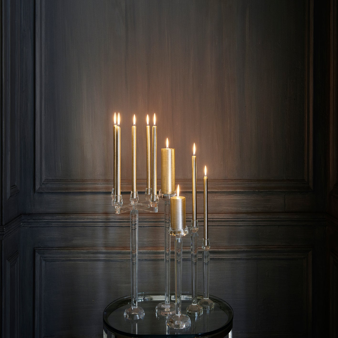 6 velas para candelabro STRIPES