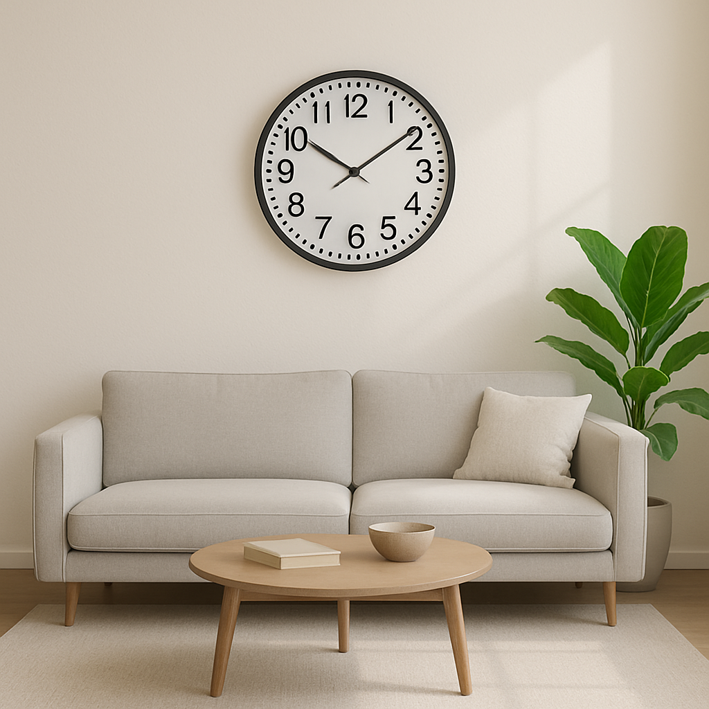 Orologio da parete in legno e ferro con grandi numeri