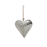 Suspension de Noël Coeur en Métal 15 cm argenté en fer