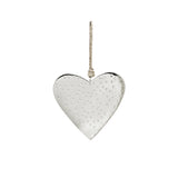 Suspension de Noël Coeur en Métal 16 cm argenté en fer